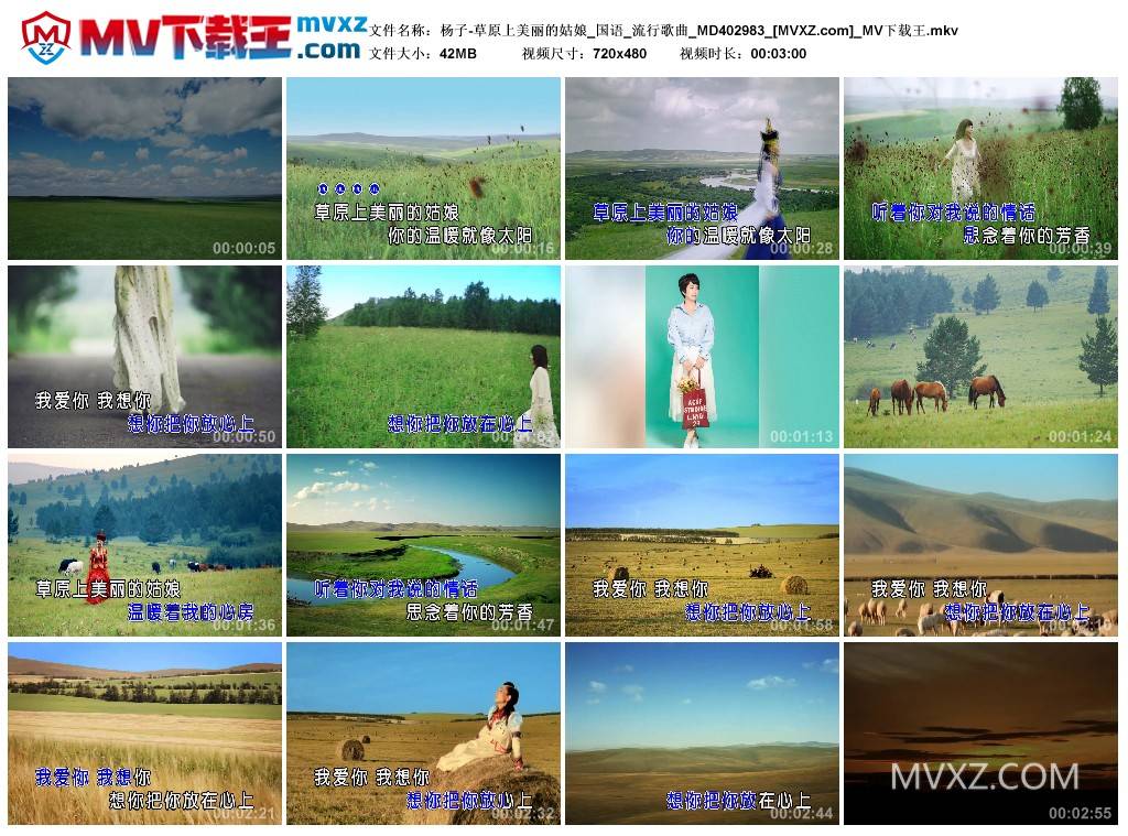 杨子-草原上美丽的姑娘_国语_流行歌曲_MD402983